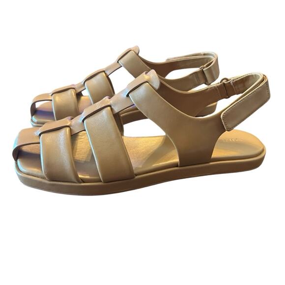 Vince Rava Strappy Fisherman Leather Sandals Minimal Sophisticated Tan NEW 10 - Picture 4 of 13